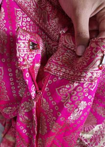 Stunning Pink Brocade Kurta Set