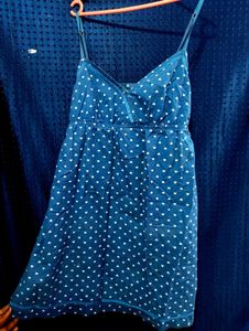 Blue Heart Print Cami Dress