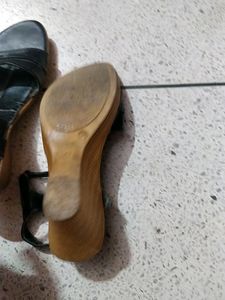 Black Embellished Sandals - Size 7