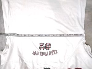 White Long Sleeve T-Shirt with Striped Sleeves
