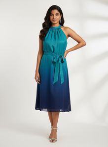 Elegant Ombre Halter Dress