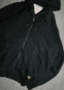 True Religion Men's Black Zip-Up Hoodie