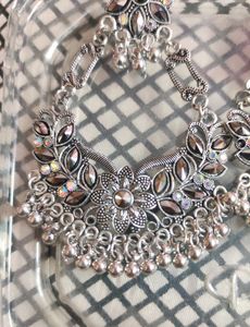 Ethnic Oxidised Silver Earrings