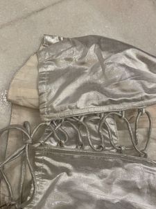 Boutique stitched silver corset blouse