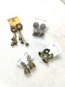 4 jhumka earrings combo