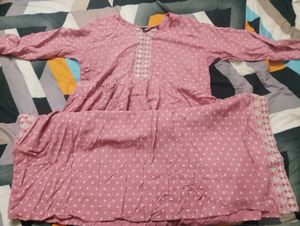 Naira cut Pink Polka Dot Kurta Set