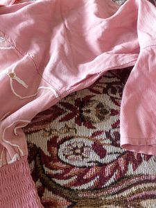 Girls Pink Top With Elastic On The Waist