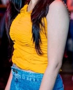 Mustard Crop Top With Chain Strap