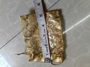 Elegant Gold Brocade Pouch - pack of 30