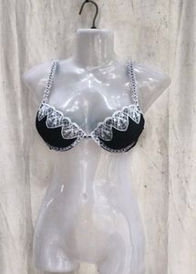 I. Black Lace Trim Bra