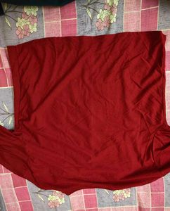 Maroon Graphic Print Crop Top