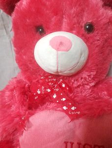 Big Pink Teddy Bear With Heart Couple Kid Gift 🧸