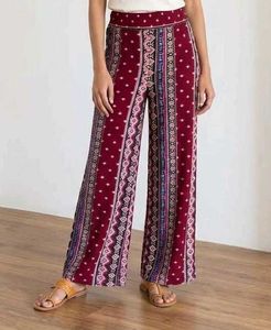 Boho Print Wide Leg Pants
