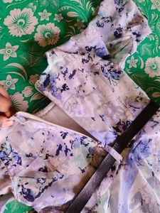 Abstract Print Button-Up Blouse