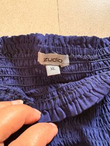 Blue off-shoulder top