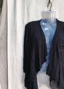 Black Open Front Cardigan
