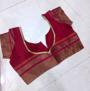 pure cotton red saree