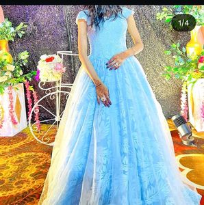 Stunning Light Blue Embroidered Gown