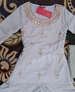 Vishudh Geometric Kurta With Sharara &amp;Dupatta Set