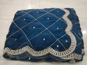Elegant Navy Blue Embroidered Saree