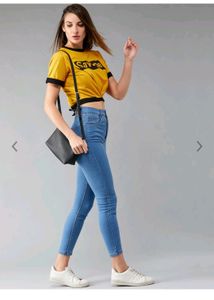 DOLCE CRUDO Mustard Yellow Crop Cotton 💛 Top