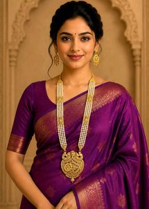 Elegant Pearl & Gold Rani har Eyerring