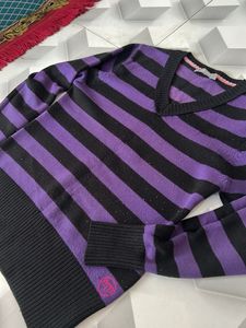 Striped Purple &amp; Black Sweater