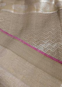 Elegant Beige Raw Silk Saree