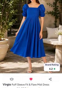 Virgio Open Back Blue Dress