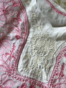 Embroidered Chikankari Kurti For Small Girl