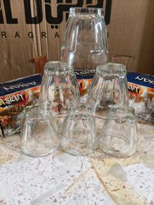 Set of 6 Asian Glassware Tumblers