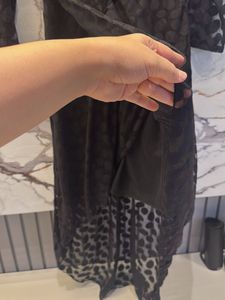 Elegant Black Velvet &amp; Mesh Dress