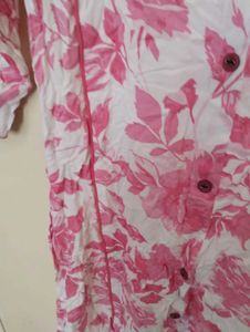 Pink Floral Print Kurta