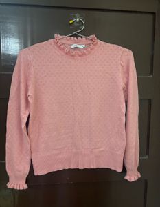 Bossini Cute Pink Ruffled Knit Top