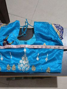 Elegant Teal Embroidered Saree