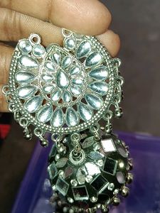 Mirror Work Jhumka Earrings &amp;Stude