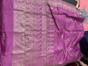 Beautiful Purple Saree with Embellished Border