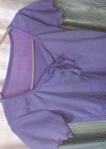 Cute Lavender Tie Front Top