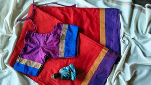 Vibrant Silk Saree with Blouse