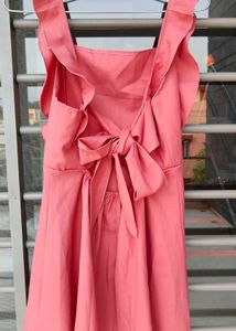 Chic Coral Ruffle Dress
