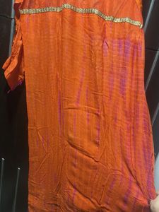 Stunning Orange Embroidered Kurta Set