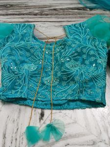 Teal Embellished Lehenga Set