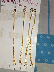 Elegant Golden earrings hold Chain