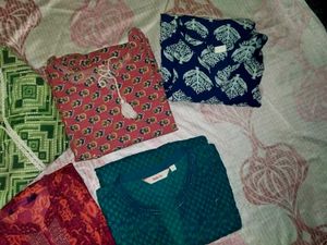 combo 5, cotton Kurtis