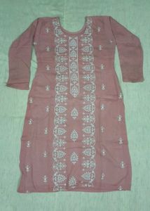 Elegant Peach Embroidered Kurta Set