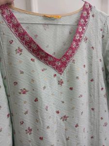 Light Blue Floral Kurta Set