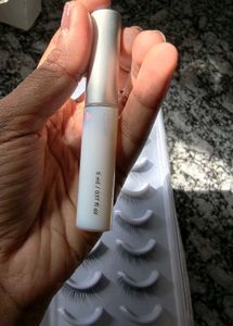 eyelashes and eyelash glue