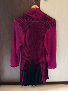 Open-knit shrug with shimmer detailing