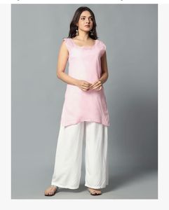 Elegant Pink Chikankari Kurta with Palazzo