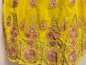 Vibrant Yellow Embroidered Lehenga Skirt and blous